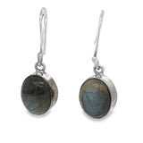 Bezel Set Labradorite Earrings