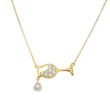 Diamond Wine Glass Necklace