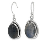 Oval Labradorite Dangle Earrings