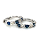 14K White Gold Sapphire & Diamond Earrings