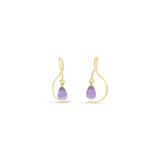 14KY Mini Twist Simple Sweep Amethyst Earrings