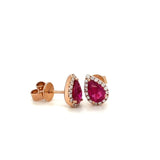18KR Ruby & Diamond Earrings