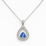 Sapphire and Diamond Teardrop Necklace