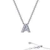 Block Initial "A"  Necklace