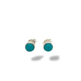 Turquoise Bezel Set Stud Earrings