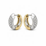 2 Tone Diamond Hoop Earrings