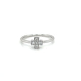 ? 14K White Gold Diamond Cross Ring