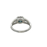 Blue Diamond Halo Ring