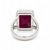 Sterling Silver Ruby Rectangular Ring