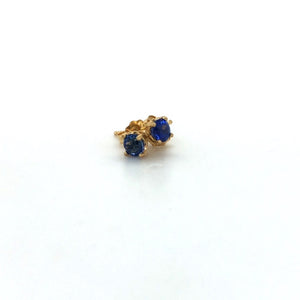 14KY 4mm Round Sapphire Studs