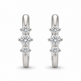 14K White Gold 0.30 CTW Diamond Hoop Earrings