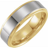 18KY PVD Tungsten 8 mm Flat Edge Band