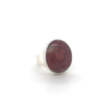 SS Idaho Red Horn Fossil Coral Ring
