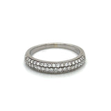 White Gold Triple Row Pavé Diamond Band