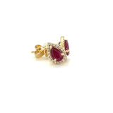 14KY 1.07ct Ruby & Diamond Stud Earrings