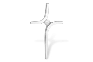 14 K Modern Cross w/ Chain