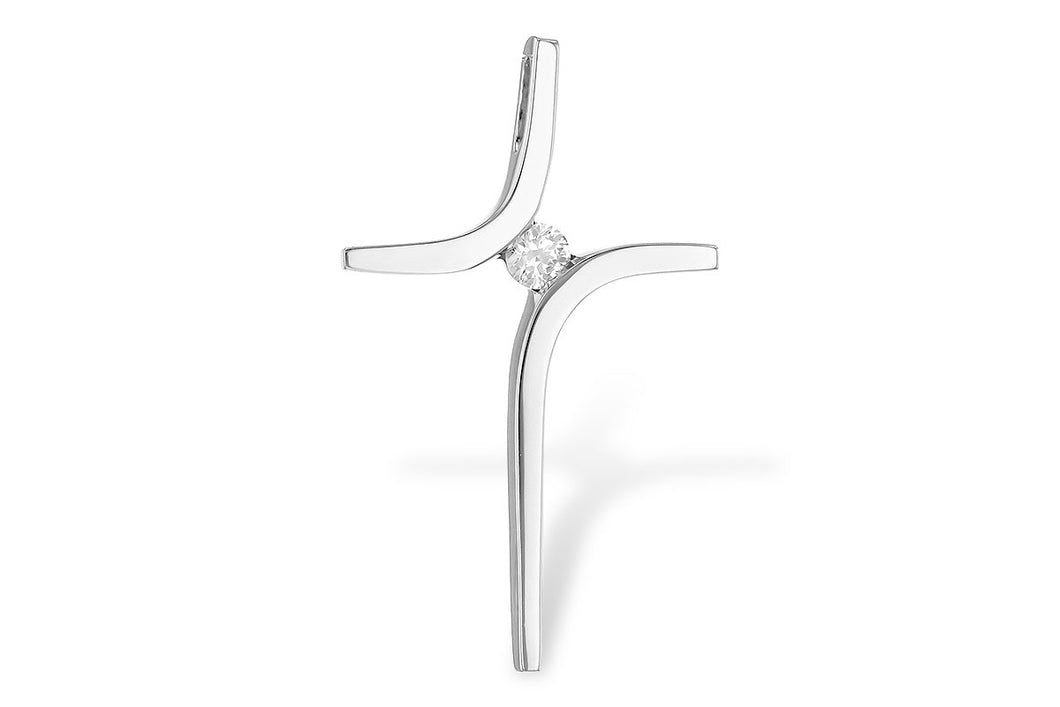 14 K Modern Cross w/ Chain