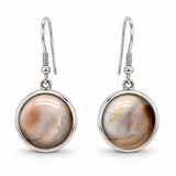 Silver Shiva Shell Round Dangle Earrings