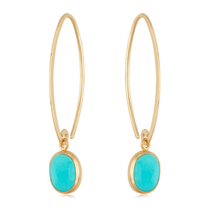 Simple Sweep Turquoise Earrings