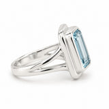 Emerald Cut Blue Topaz Ring