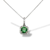 Tsavorte Garnet & Diamond Necklace