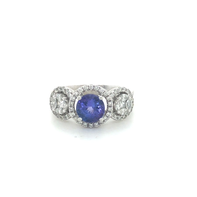 14KW 1CT Tanzanite & Diamond Ring