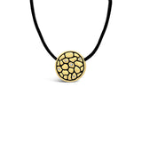 18KY Round Boulder Mtn Pendant w/ 5 diamonds