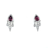 14KW Pink Tourmaline &  Diamond Drip Earrings