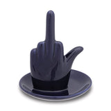Navy Ceramic Middle Finger Ring Holder