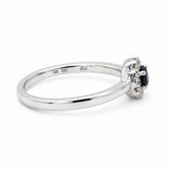 Sapphire & Diamond Halo Ring