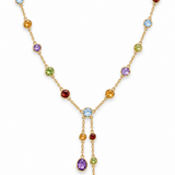18K Yellow Gold Multi-Gemstone Y-Drop Necklace