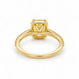 Yellow Gold Fancy Vivid Yellow Lab Grown Diamond Halo Ring