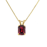 14KY Emerald Cut Red Tourmaline Pendant