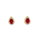 14KY 1.07ct Ruby & Diamond Stud Earrings