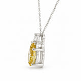 White Gold Lab Grown Fancy Yellow Diamond Pendant