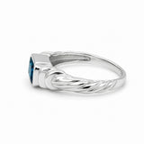 White Gold Emerald-Cut Sapphire Ring