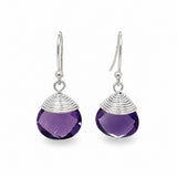 Wire Wrapped Amethyst Earrings