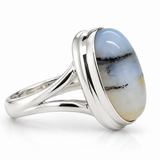 Sterling Silver Oval Peruvian Opal Ring
