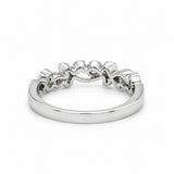 14 Karat White Gold Diamond Milgrain Band