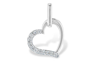 Delicate Diamond Heart Pendant Necklace