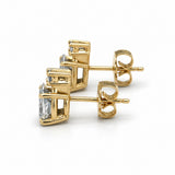 Yellow Gold Lab-Grown Diamond Pear Drop Stud Earrings