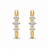 14K Yellow Gold 0.30 CTW Diamond Hoop Earrings