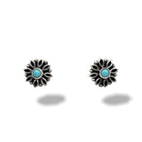Turquoise Flower Stud Earrings