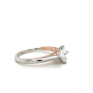 Two-Tone Princess Cut Engagement Ring