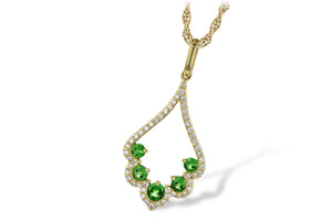 Green Garnet & Diamond Necklace