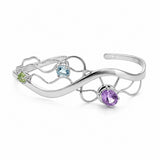 Blue Topaz, Amethyst & Peridot Bracelet