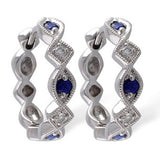 Sapphire & Diamond Geometric Hoops