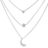 Sun, Moon, Star Diamond Necklace