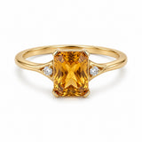 Yellow Gold Citrine & Diamond Ring