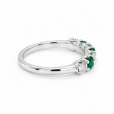 White Gold Emerald & Diamond Ring